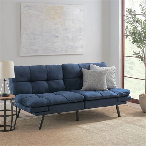 mainstays memory foam futon black suede fabric wood metal|mainstay memory foam futon walmart.